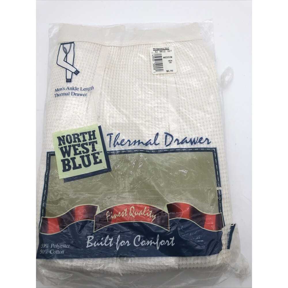NEW Northwest Blue Thermal Pants Waffle Size Medium Ankle length￼